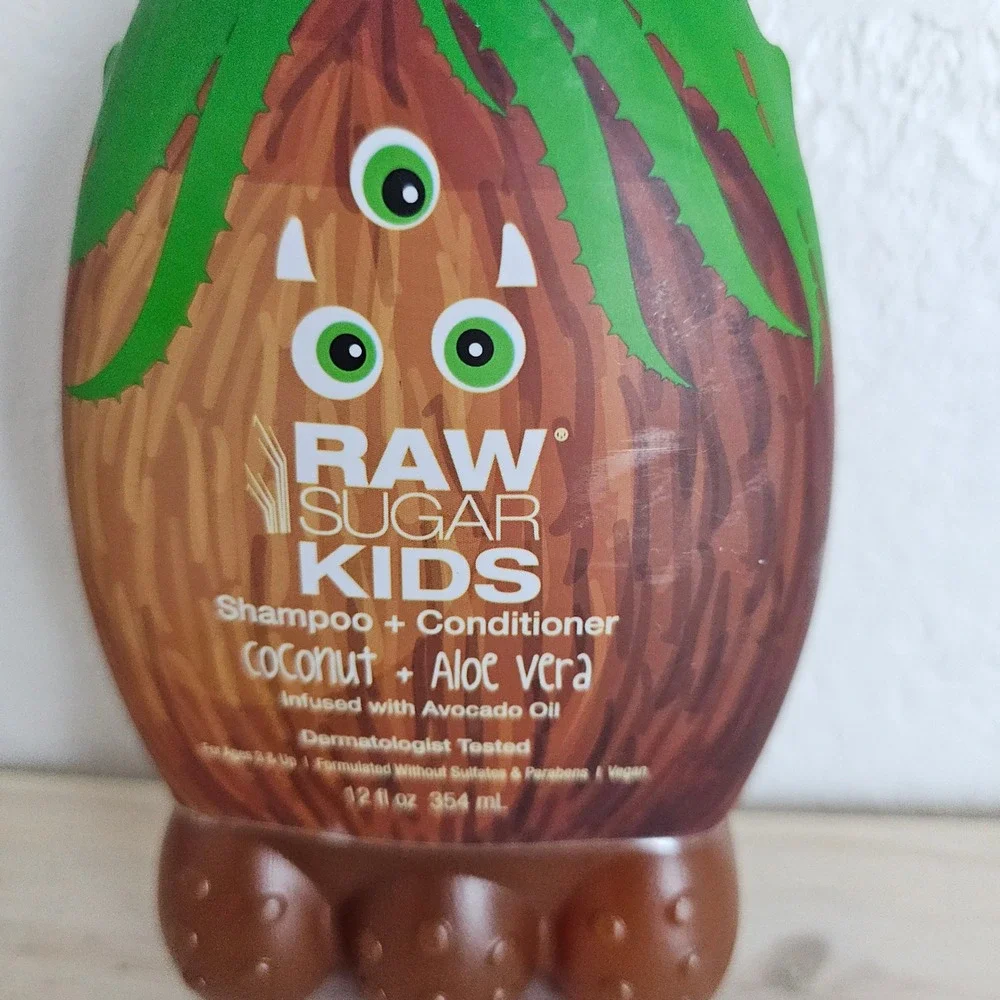 Raw Sugar Kids 2 in 1 Shampoo & Conditioner Coconut + Aloe Vera 12 fl oz New